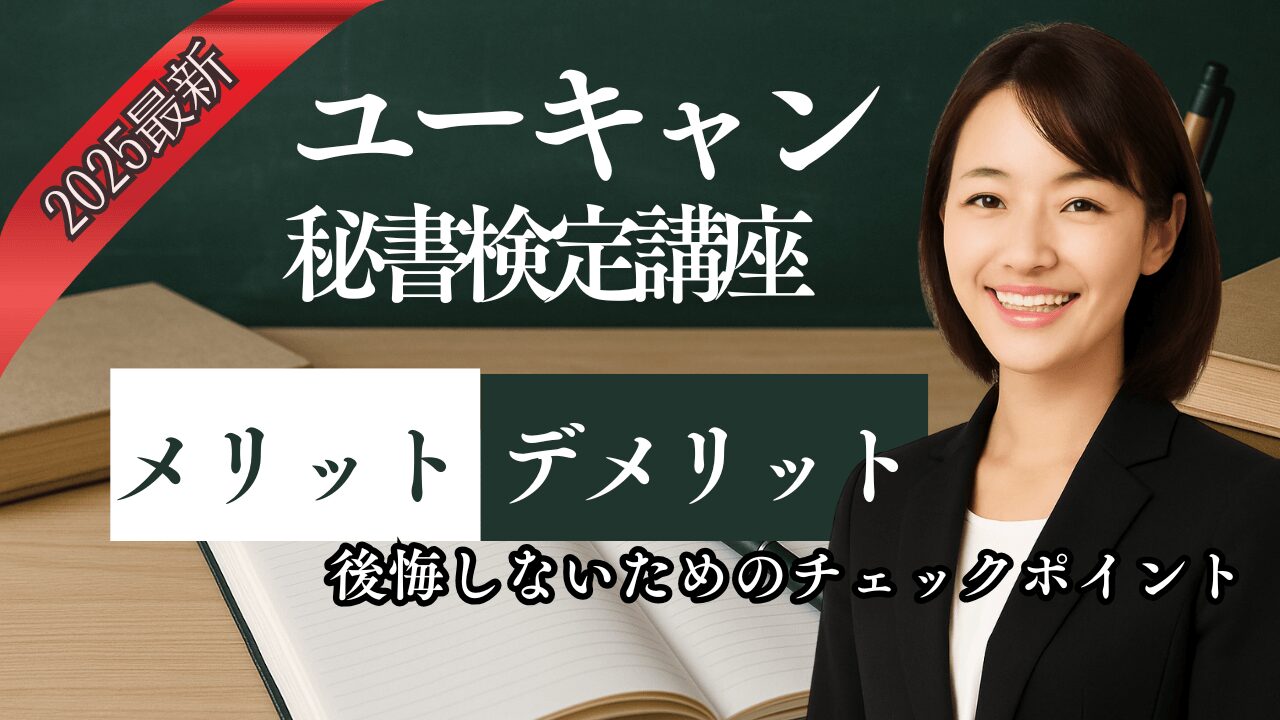 【2025年最新】ユーキャンの秘書検定講座のメリット・デメリットとは？ | 後悔しないためのチェックポイント